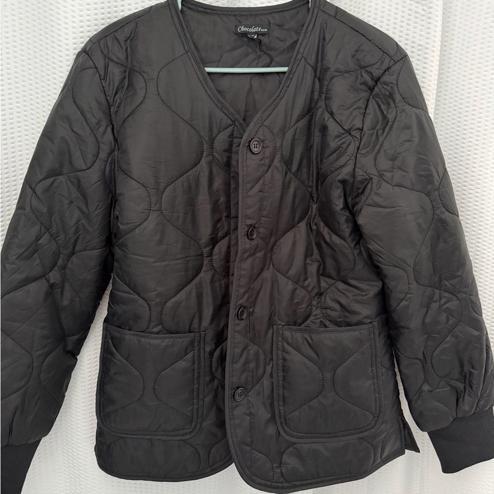 Chocolate Black Quilted Puffer Jacket
